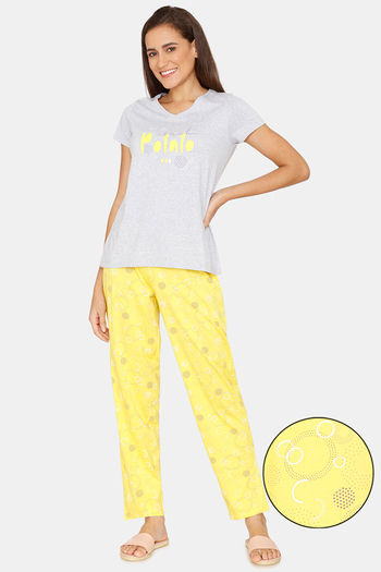 Buy Rosaline Starry Nights Knit Cotton Pyjama Set - High Visibility